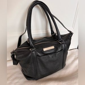 Calvin Klein black leather shoulder bag/satchel.
